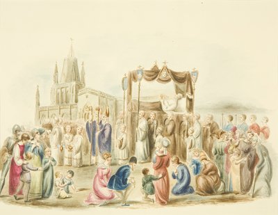 Funerale di William Canynges fuori St Mary Redcliffe da Miss Martha Bird