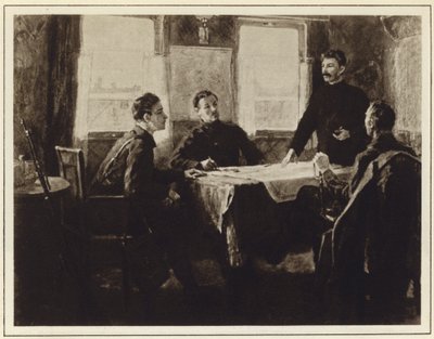 Joseph Stalin nel vagone del quartier generale a Tsaritsyn, Guerra Civile Russa da Mitrofan Borisovic Grekov
