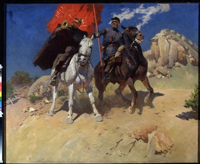 Portabandiera e suonatore di corno da Mitrofan Borisovic Grekov