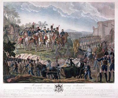 Napoleone che rende omaggio al coraggio dei vinti, durante la resa di Ulm, 20 ottobre 1805 da Mixille or Mixelle Jean Marie