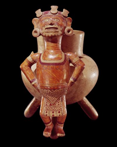Vaso a treppiede con figura effigie, da Miahuatlan, Oaxaca da Mixtec Mixtec