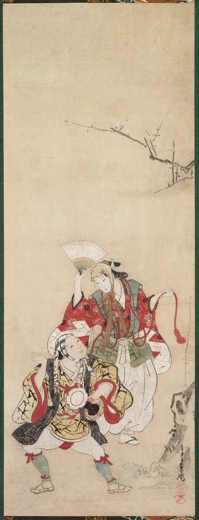 Ballerini di primavera (Manzai) da Miyagawa Chōshun