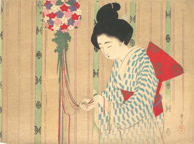 Palla ornamentale dal frontespizio di un romanzo da Mizuno Toshikata