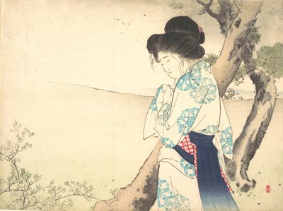 La donna pazza di Yawata Yawata no kyojo dal frontespizio di un romanzo, ca. 1905 da Mizuno Toshikata