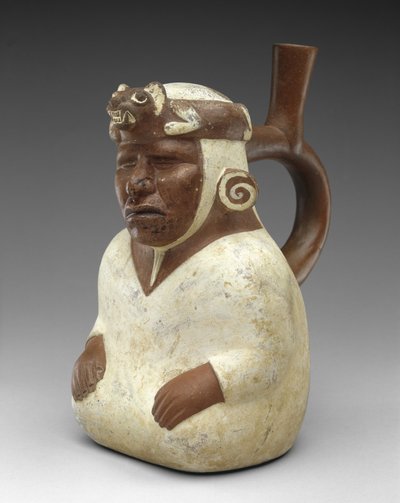 Vaso effigie di sciamano cieco da Moche Moche