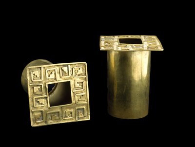 Coppia di ornamenti per orecchie da Moche Moche