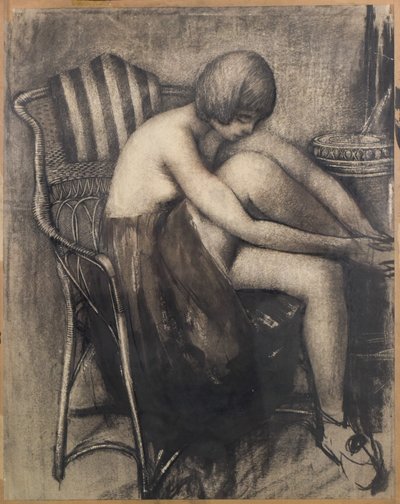 Disegno di una ballerina seduta su una sedia da Modern Decorative