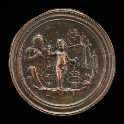 Uno scultore che scolpisce una statua di Cupido, fine XV - inizio XVI secolo da Moderno