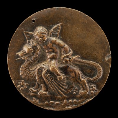 Cupido che cavalca un drago da Moderno