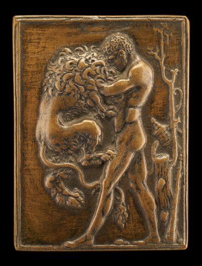 Ercole in piedi con il leone di Nemea da Moderno
