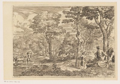 Paesaggio boschivo con satiri da Moise Jean Baptiste Fouard