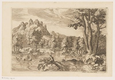 Paesaggio con pescatori da Moise Jean Baptiste Fouard