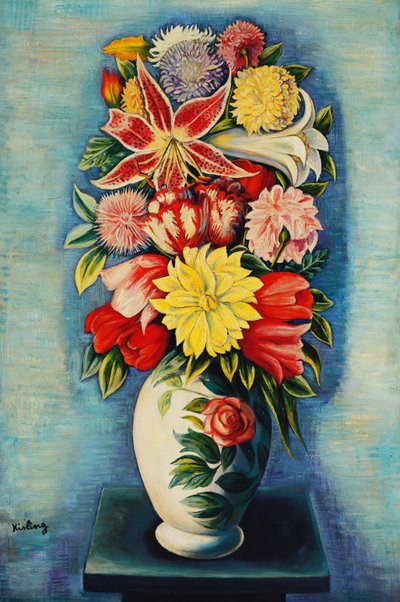 Fiori: Dalie, Tulipani e Gigli; Bouquet de Fleurs: Dalie, Tulipani, Gigli e Lilium da Moise Kisling