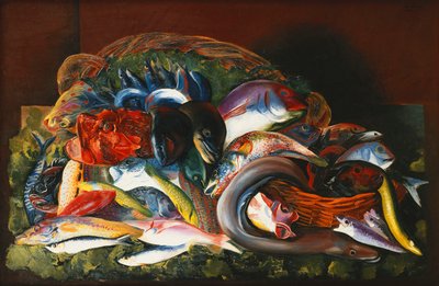 Grande natura morta con pesci; Grande Nature Morte aux Poissons da Moise Kisling