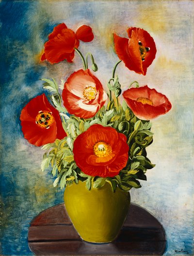 Papaveri in vaso; Coquelicots dans un Vase da Moise Kisling