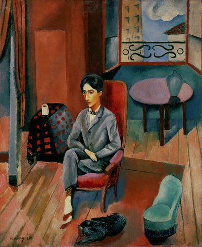 Ritratto di Jean Cocteau seduto nel suo studio da Moise Kisling