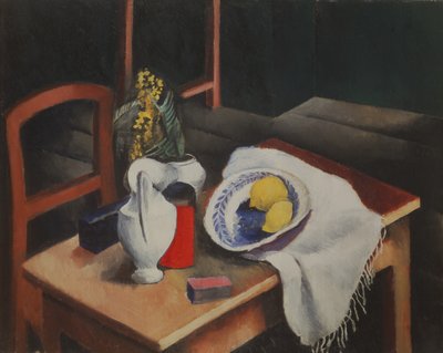 Natura morta con limoni su sfondo verde da Moise Kisling