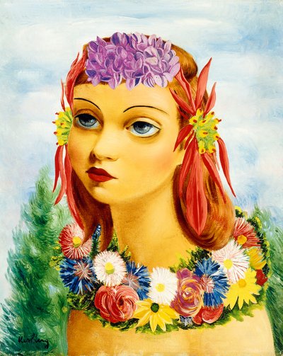 Donna con fiori da Moise Kisling