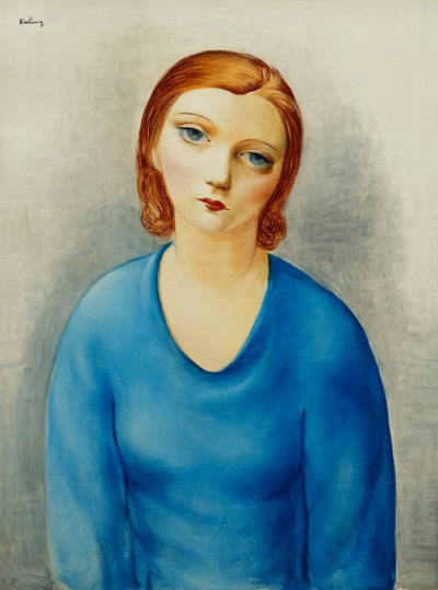Giovane donna con camicetta blu; Jeune Femme au Corsage Bleu, 1925 circa (olio su tela) da Moise Kisling