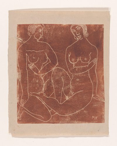 Due donne nude sedute da Moissej Kogan
