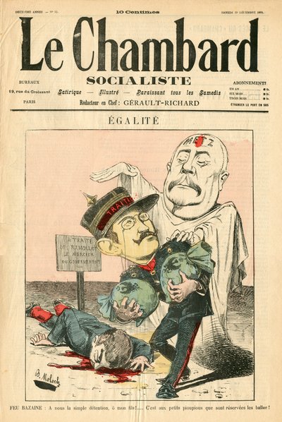 Copertina di "Le Chambard socialiste", satirico a colori da Moloch