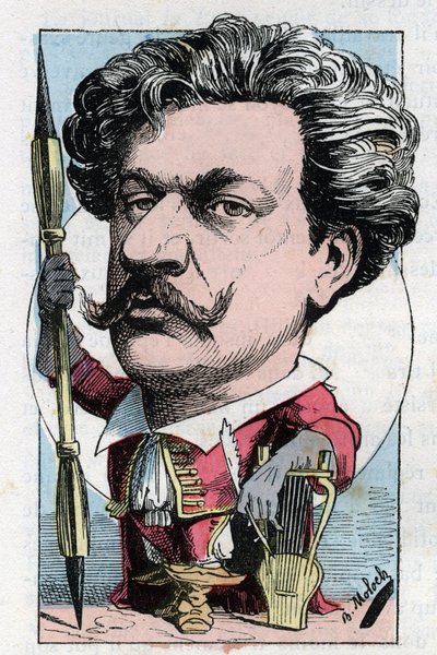 Ritratto di Louis Alexandre Gosset de Guines detto Andre Gill (1840-1885) poeta e pittore francese in 