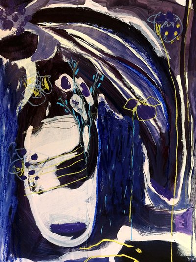 Astrazione floreale indaco da Monika Riethmueller