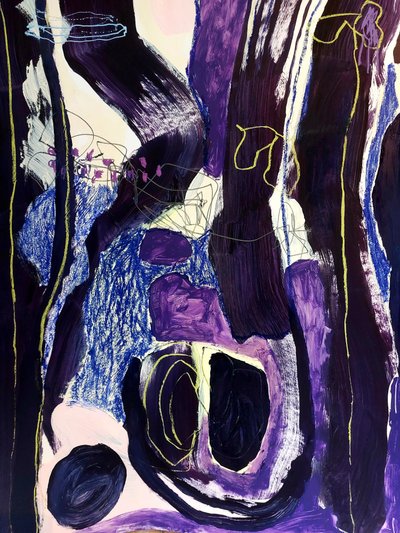 Flusso astratto blu-viola da Monika Riethmueller