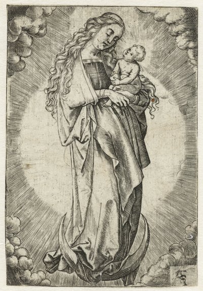 Maria con bambino su una falce di luna da Monogrammist ASF