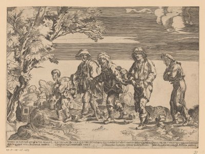 Gruppo di mendicanti in un paesaggio da Monogrammist CLPAGI