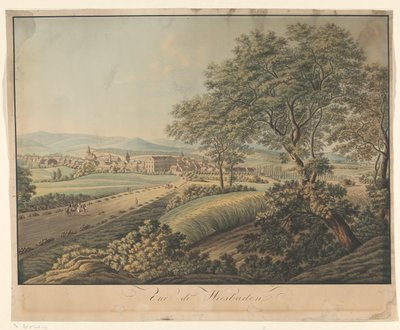 Veduta di Wiesbaden da Monogrammist DS (graveur)