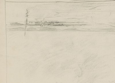 Vista del mare con molo e una figura sulla linea di marea da Monogrammist DS (tekenaar)