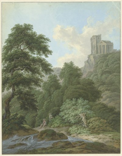 Paesaggio con pescatore da Monogrammist FWH (possibly)