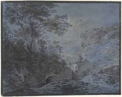 Paesaggio serale con rovina ricoperta da Monogrammist IAR of IAP