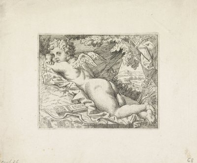 Amore sdraiato da Monogrammist JD (Nederland)