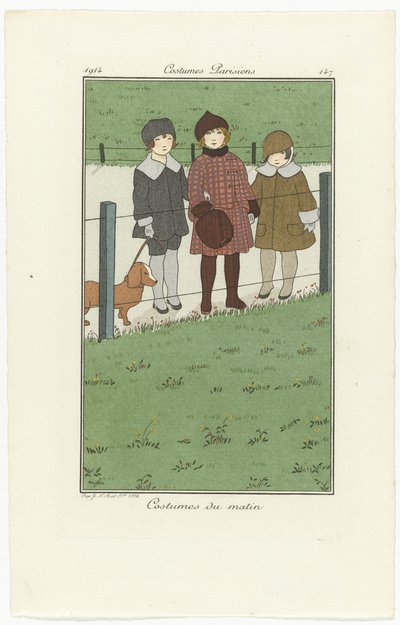 Journal des Dames et des Modes, Costumi Parigini, 1914, No. 147: Costumi del mattino da Monogrammist MFN