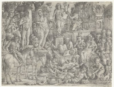 Allegoria del trionfo della luna (Luna) da Monogrammist PP (graveur)