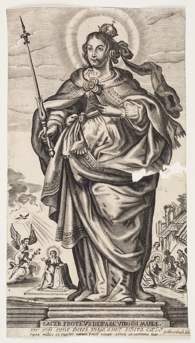 Vergine Maria con corona e scettro da Monogrammist s.W.
