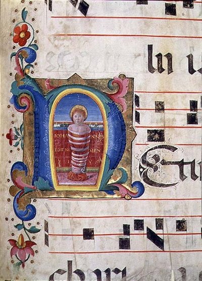 Ms 543 f.74r Iniziale istoriata 