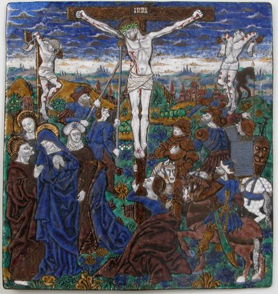 Placca con la crocifissione, francese, XV secolo da Monvaerni