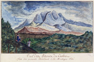 Vista dei Pitons du Carbet dal Monte Pelée, Martinica, c.1815 da Moreau de Jones