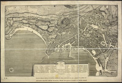 Mappa di Napoli, Pianta della città di Napoli ... M.L. Jolivet ... belin. [sic] et sclp. 1755 da Morise Lewes Jolivet