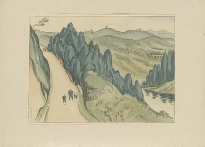 Il fiume Aga (serie Stampe di paesaggi giapponesi) da Morita Tsunetomo