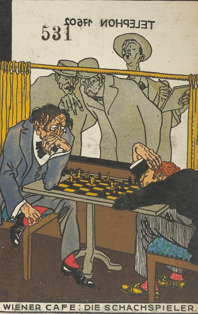Caffè viennese: I giocatori di scacchi, 1911 da Moritz Jung