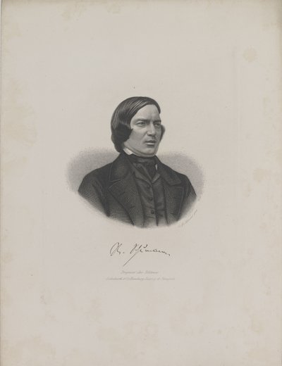 Ritratto del compositore Robert Schumann 1810-1856, c. 1840 da Moritz Laemmel