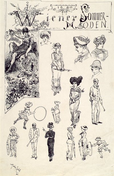 Tipi viennesi 1880 (Mode estive viennesi) da Moritz Ledeli