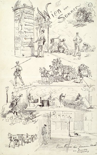 Tipi viennesi 1885 (Vienna in estate) da Moritz Ledeli