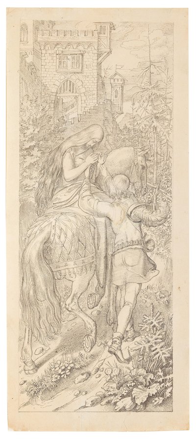 Una scena dalla fiaba I sette corvi e la loro fedele sorella, 1830-1831 da Moritz Ludwig von Schwind