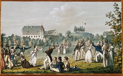 Una partita di pallone ad Atzenbrugg ... (acquaforte) da Moritz Ludwig von Schwind