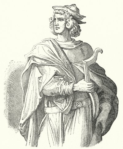 Walther von der Vogelweide, poeta lirico tedesco medioevale da Moritz Ludwig von Schwind